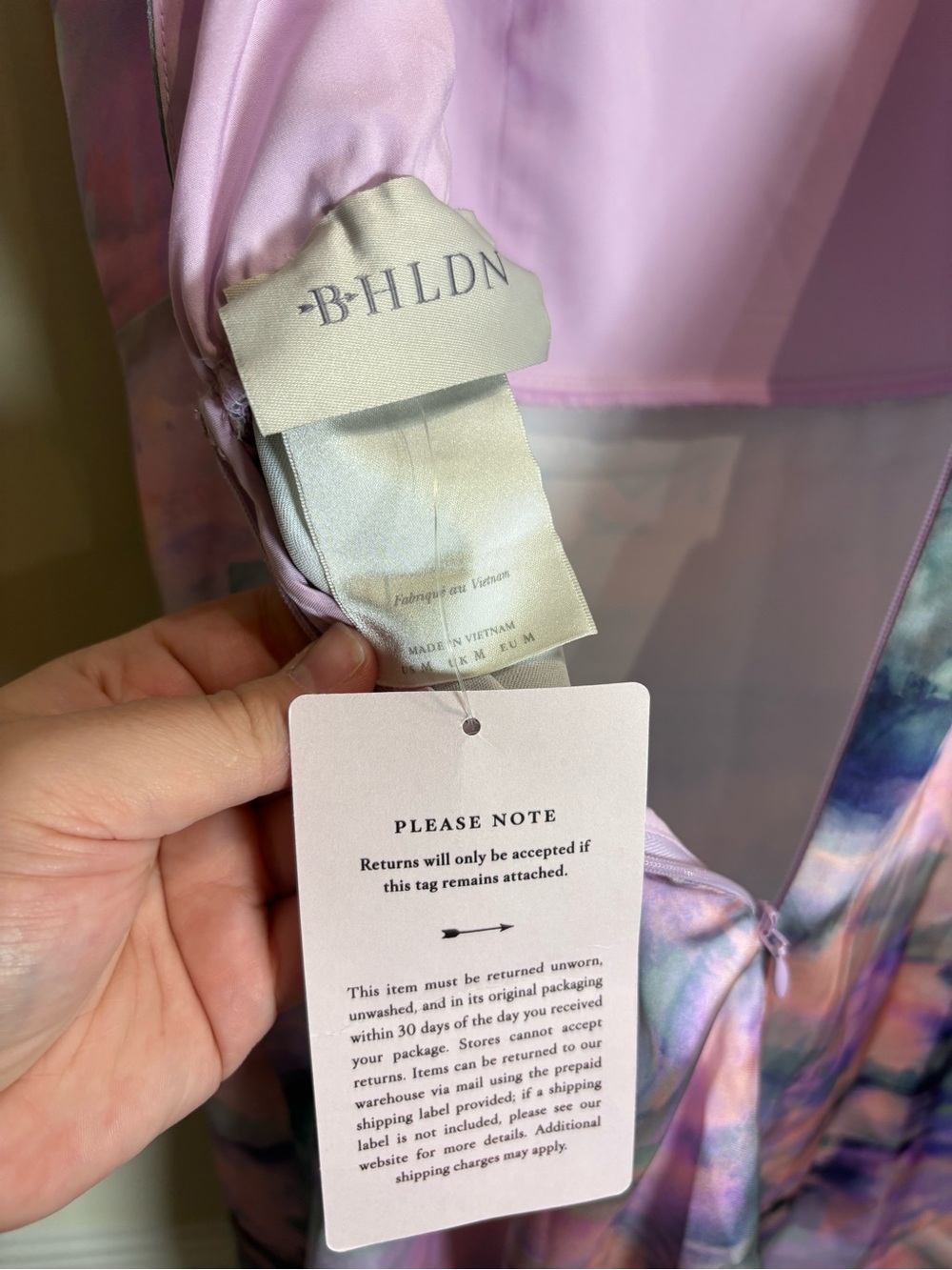 Anthropologie BHLDN Alice Sleeveless Printed Satin Mini Dress Pink Multi Lover - Picture 9 of 11